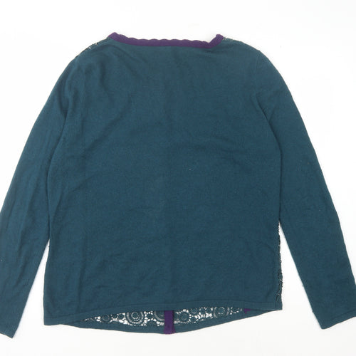 White Stuff Women's Blue Cardigan Size 16 Button Accent