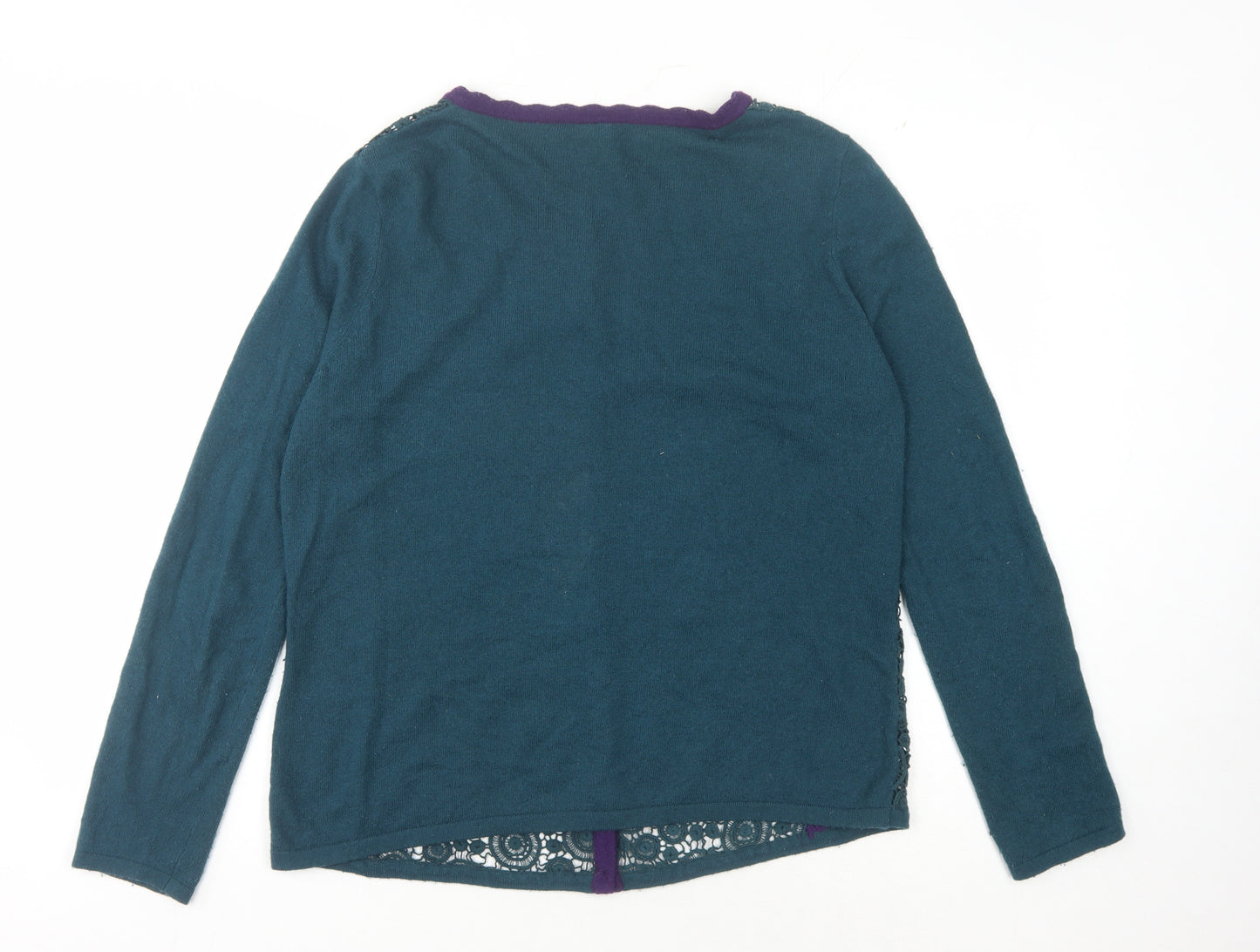 White Stuff Women's Blue Cardigan Size 16 Button Accent