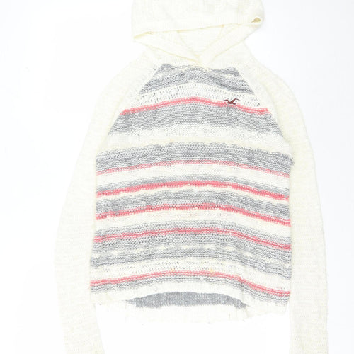Hollister Women's Multicoloured Hooded Pullover Jumper XS