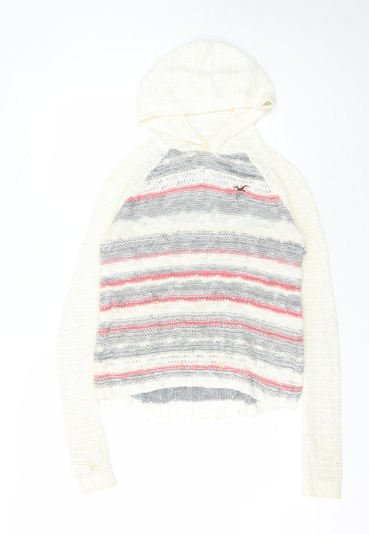 Hollister Women's Multicoloured Hooded Pullover Jumper XS