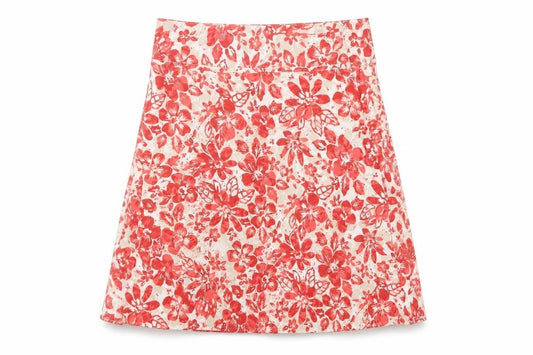Front view of Maine New England Women's Floral A-Line Skirt, size 12