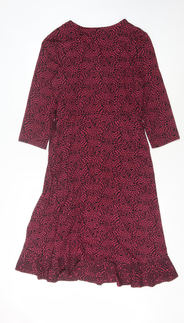 Phase Eight Women's Pink Animal Print Wrap Dress Size 14