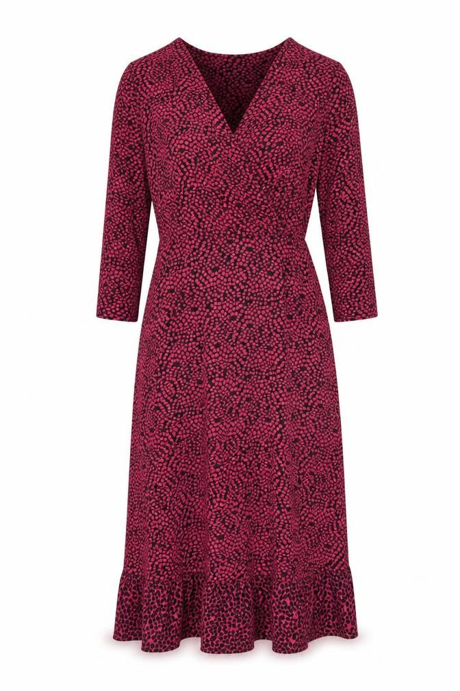 Phase Eight Women's Pink Animal Print Wrap Dress Size 14