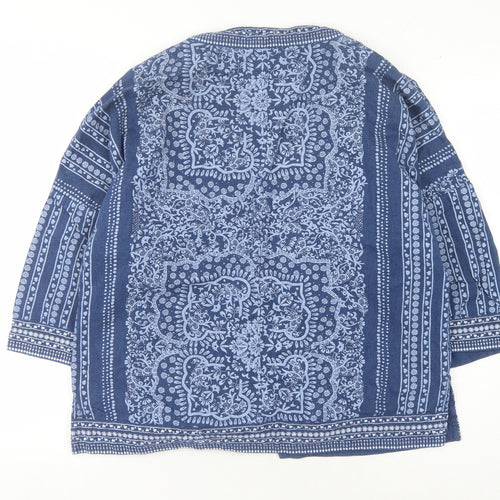 White Stuff Women's Blue Embroidered Kimono Size 10