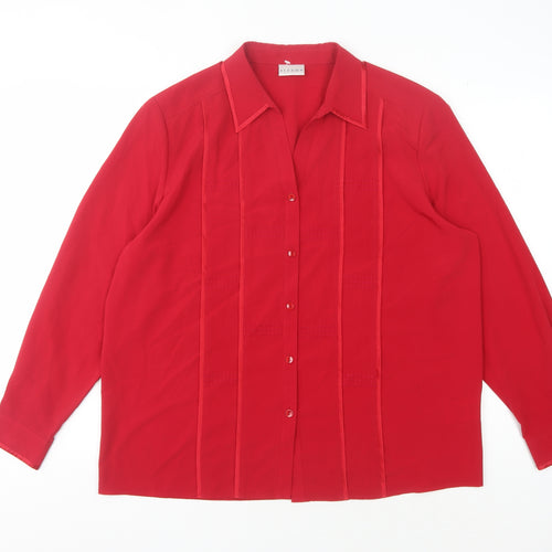 Alexon Women's Red Button-Up Shirt Size 16