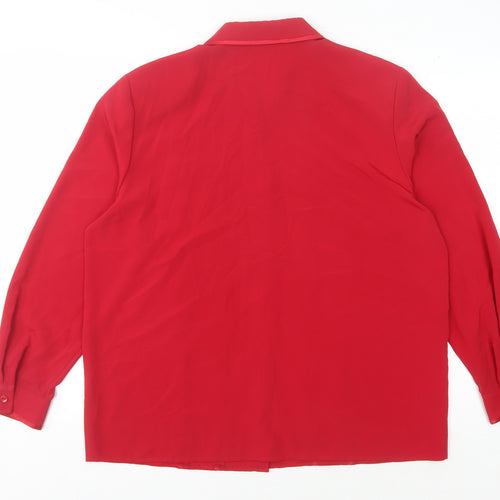 Alexon Women's Red Button-Up Shirt Size 16