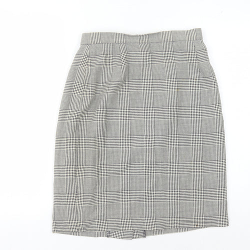 Jaeger Women's Grey Check Pencil Skirt - Size 12