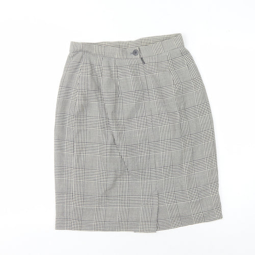 Jaeger Women's Grey Check Pencil Skirt - Size 12