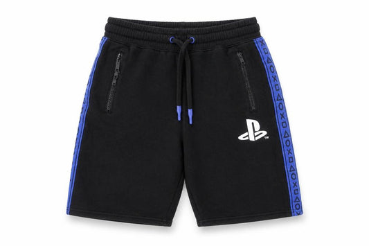 Front view of H&M boys’ black playstation sweat shorts, 11 years