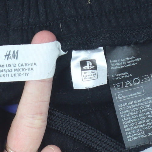 H&M Boys Black PlayStation Sweat Shorts, 11 Years