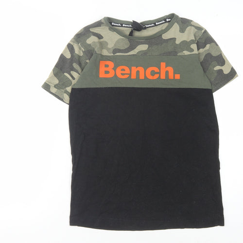 Bench Boys Black Green Camouflage T-Shirt 11-12 Years