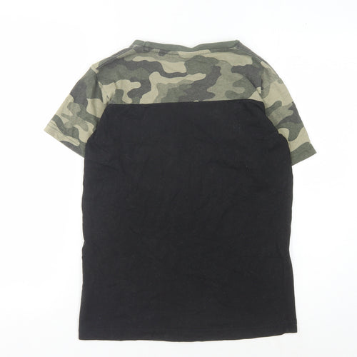 Bench Boys Black Green Camouflage T-Shirt 11-12 Years