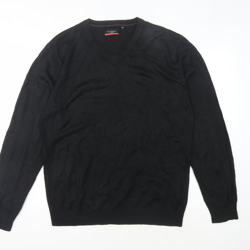 Pierre Cardin Men's Black XL V-Neck Pullover Jumper