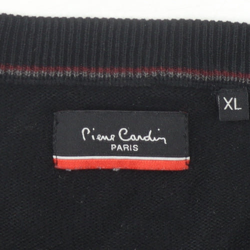Pierre Cardin Men's Black XL V-Neck Pullover Jumper