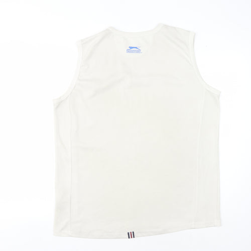 Mens Slazenger Beige Tank Top, Size L, Gym Essential