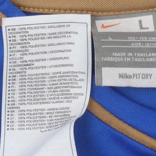 Nike Boys Blue Sports Jersey L - Lightweight & Breathable Top