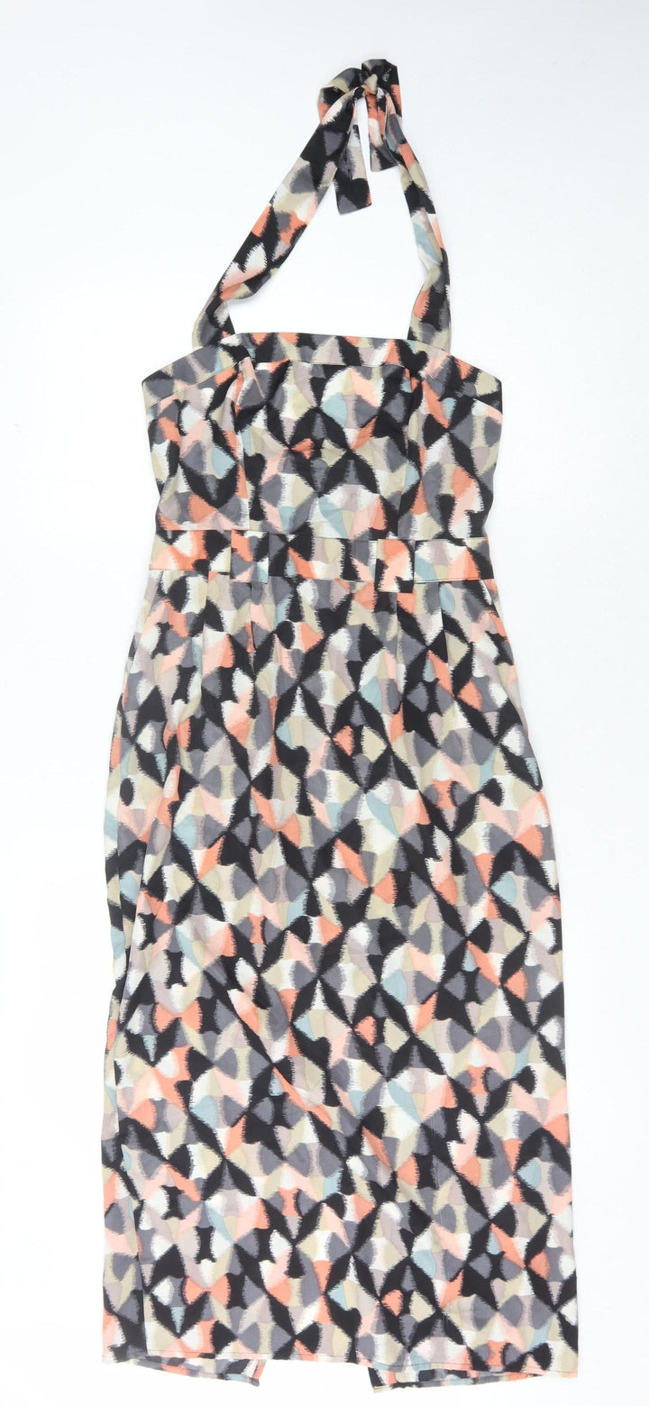 Warehouse Women's Multicoloured Geometric Dress Size 10