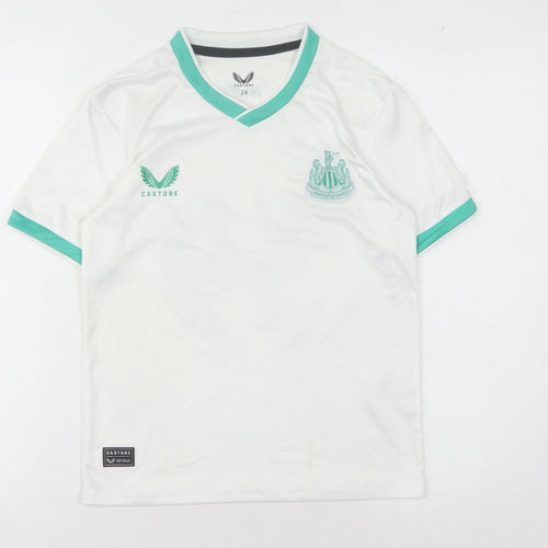 Castore Boys White Football Jersey - Size 24, Short Sleeve