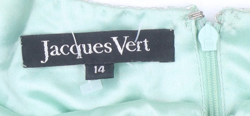Jacques Vert Women's Green Beaded Blouse, Size 14, Formal Wear