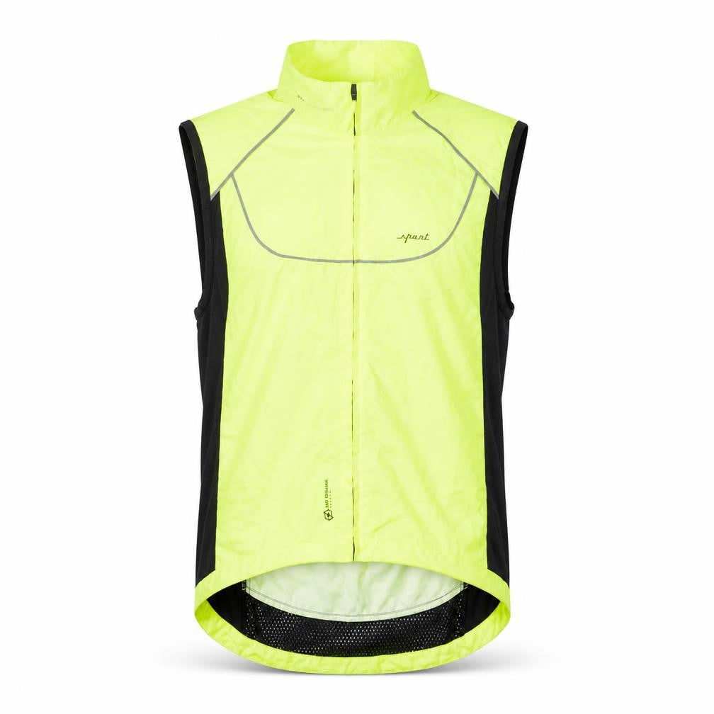 Front view of Decathlon Men's Yellow Cycling Windbreaker Jacket S