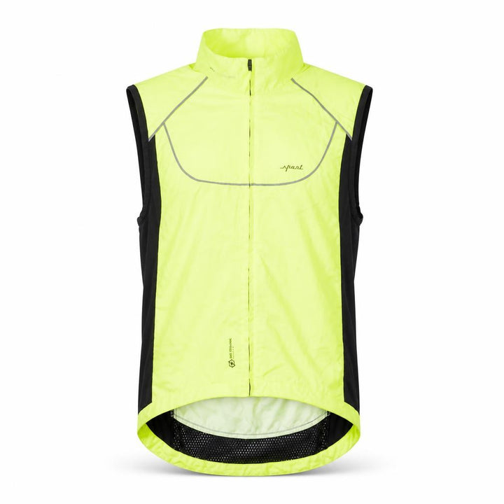 Front view of Decathlon Men's Yellow Cycling Windbreaker Jacket S