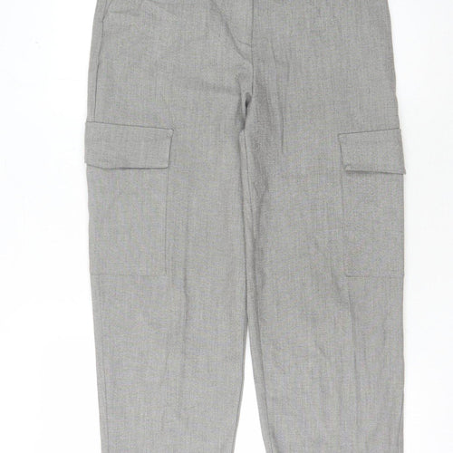 MNG Women's Grey Cargo Trousers Size 8 Casual