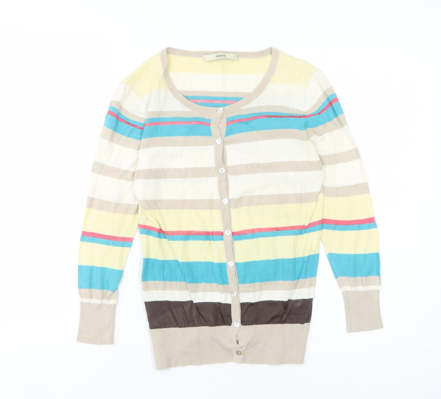 Oasis Women's Multicoloured Striped Cardigan S