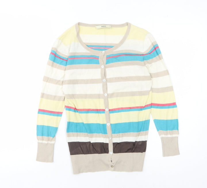 Oasis Women's Multicoloured Striped Cardigan S