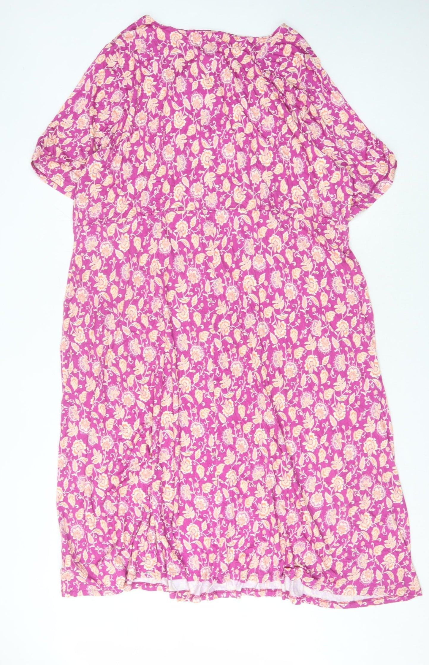 Woolovers Women's Pink Floral Shift Dress Size L