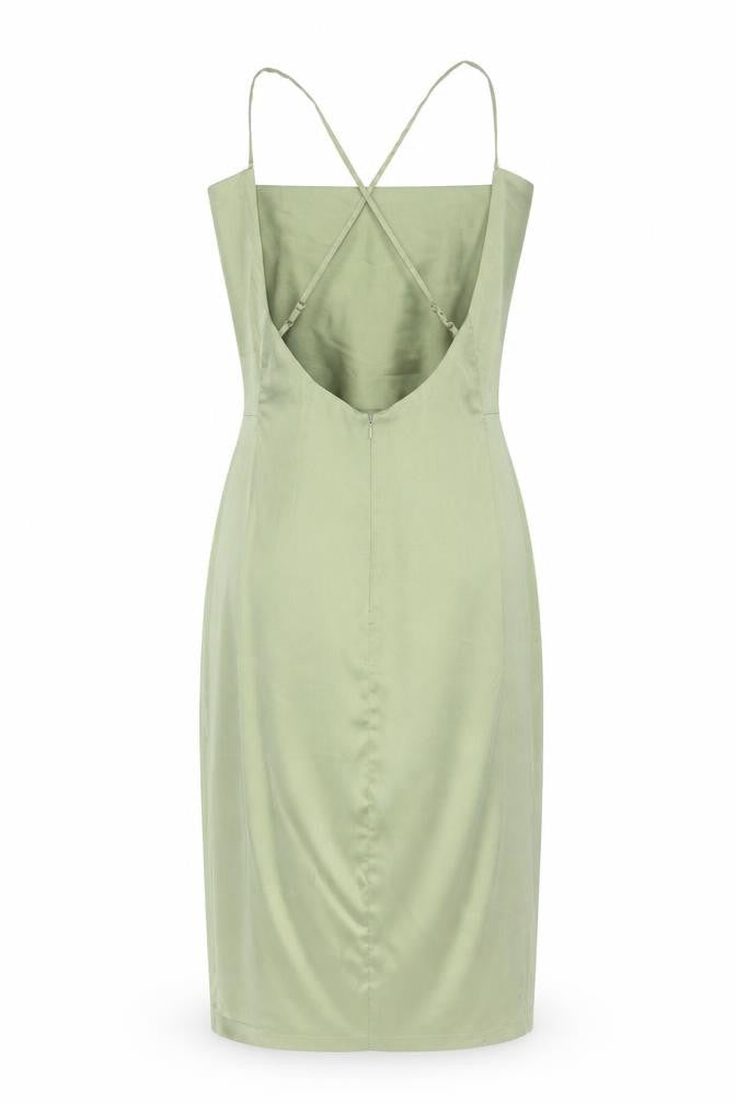Front view of Oh Polly Women's Green Slip Dress, size 12