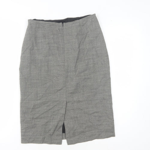 Hobbs Women's Grey Pencil Skirt, Size 10, Wool Tweed