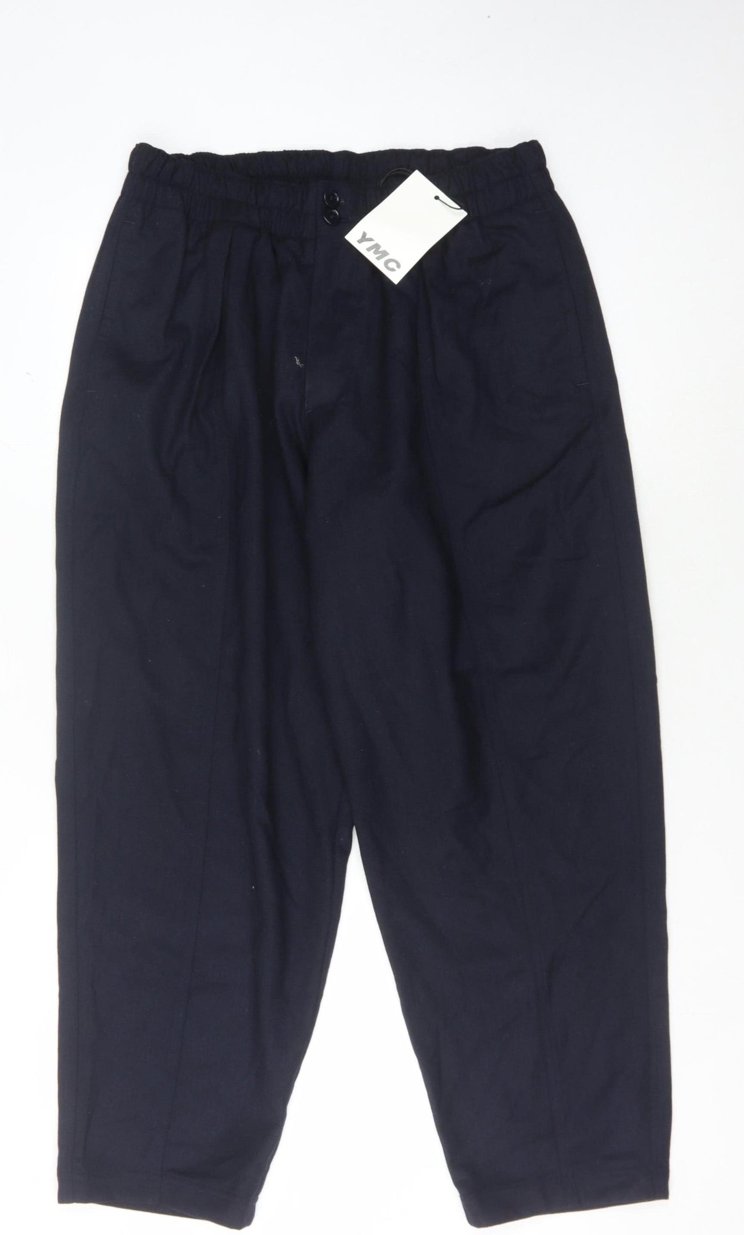 YMC Men's Blue Wool Trousers Medium