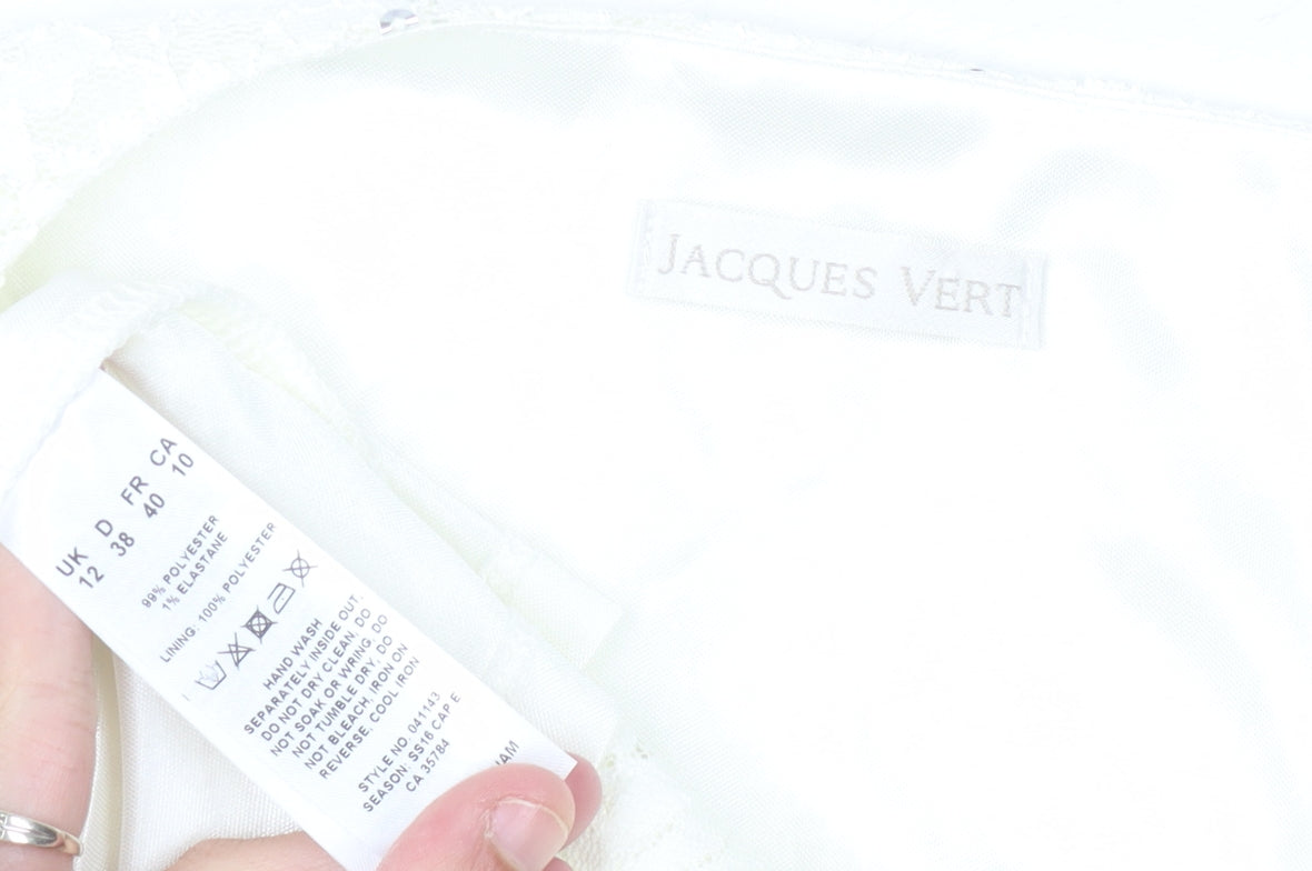 Jacques Vert Women's Ivory Sequin Lace Blouse Size 12