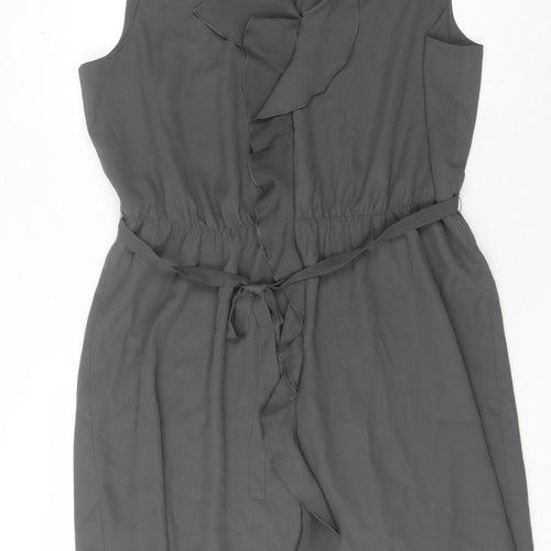 Planet Women's Grey Knee Length Sleeveless Wrap Dress