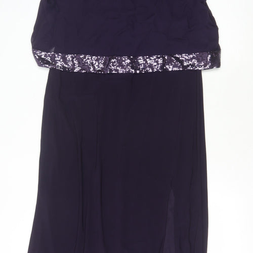 Klass Women's Purple Sequin Sleeveless Dress Size 12
