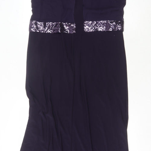 Klass Women's Purple Sequin Sleeveless Dress Size 12