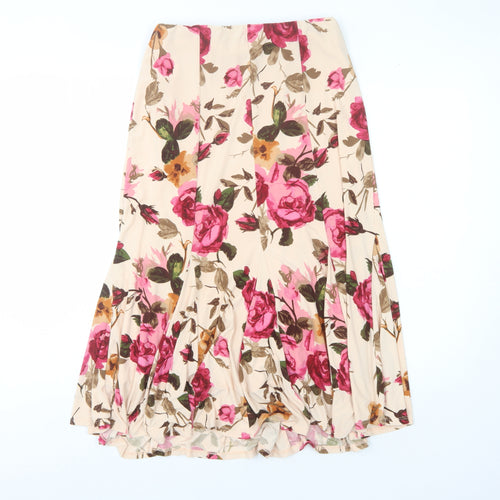 Women's Multicoloured Floral Long Skirt, Size S