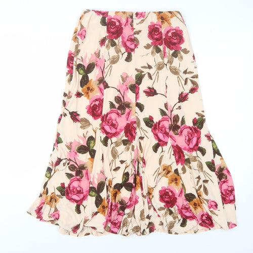 Women's Multicoloured Floral Long Skirt, Size S