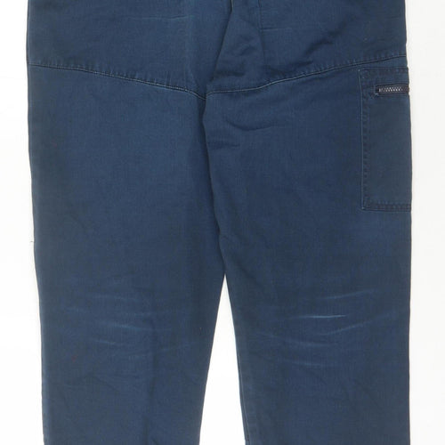 Dickies Men's Blue Cargo Trousers, Zip Accents 40S