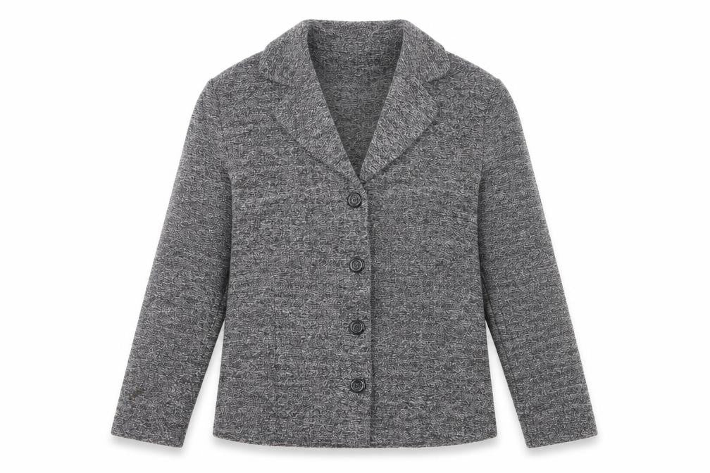 Front view of Richards Women's Grey Petite Suit Jacket, size 8