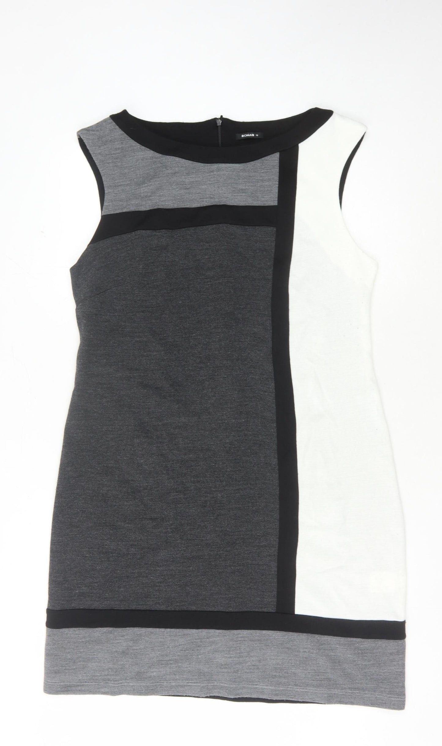 Roman Originals Women's Black Colourblock Pencil Dress Size 18