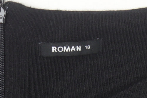 Roman Originals Women's Black Colourblock Pencil Dress Size 18