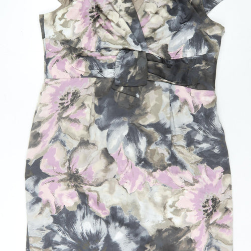 Rocha Multicoloured Floral Sheath Dress Sz 12