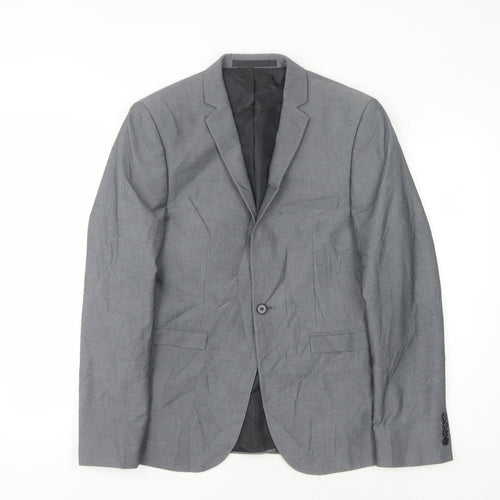 Burton Menswear Grey Slim Fit Suit Jacket 38R
