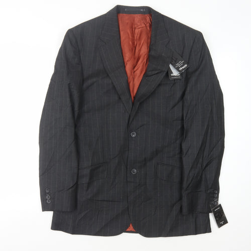 T.M. Lewin Men's Grey Striped Wool Blazer 38R