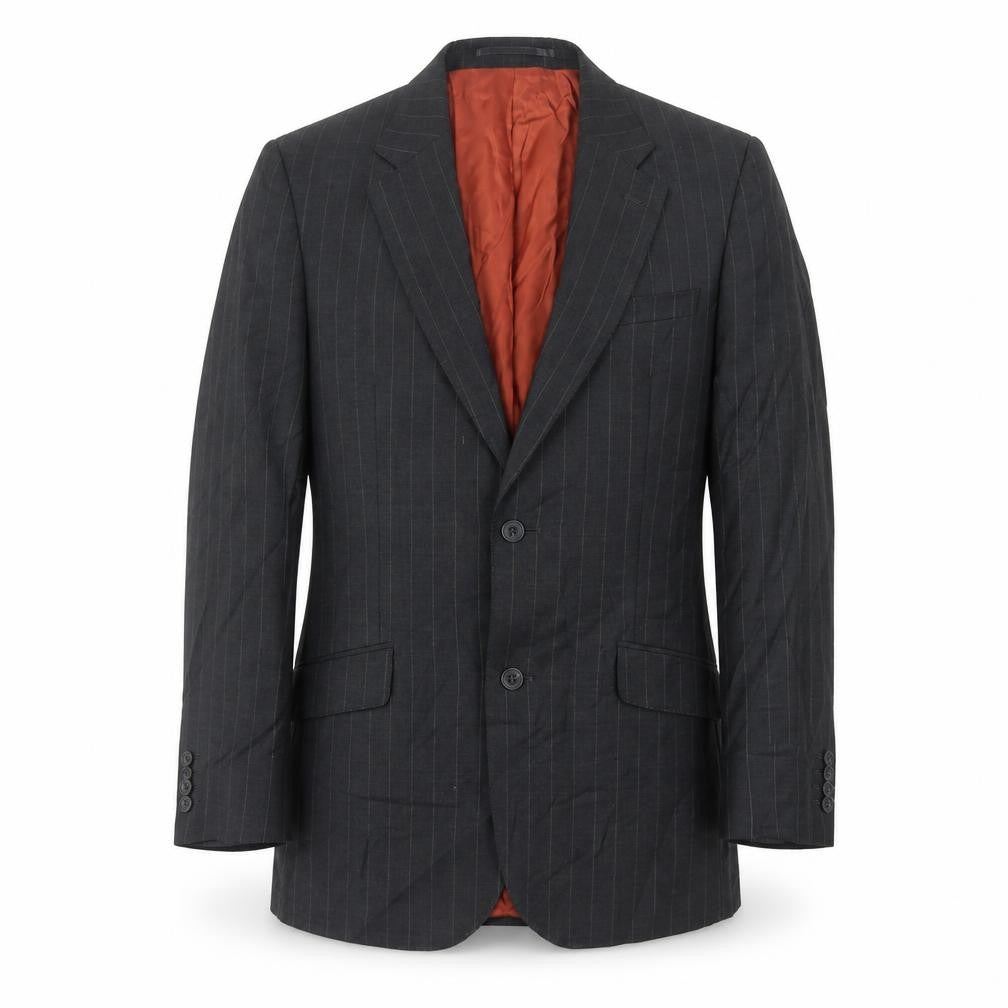 T.M. Lewin Men's Grey Striped Wool Blazer 38R