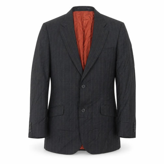 T.M. Lewin Men's Grey Striped Wool Blazer 38R