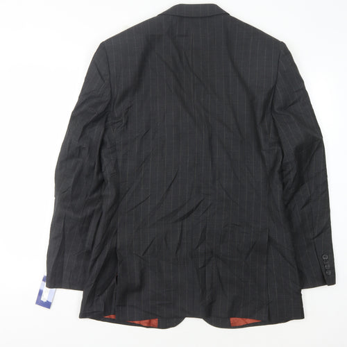 T.M. Lewin Men's Grey Striped Wool Blazer 38R