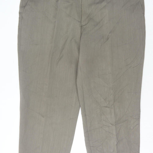 Hans Kelven Men's Grey Trousers, Flat Front 47S