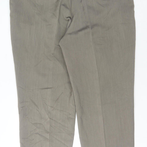 Hans Kelven Men's Grey Trousers, Flat Front 47S
